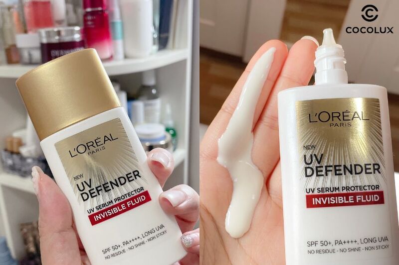 Kết cấu m&ugrave;i hương của Kem Chống Nắng Loreal UV Defender Serum Invisible Fluid