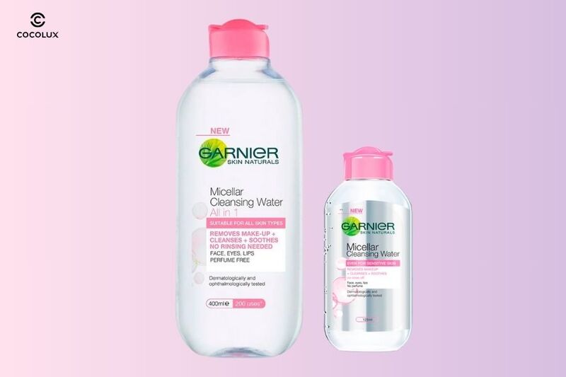 Nước Tẩy Trang Garnier Hồng Micellar Cleansing Water For Sensitive Skin Cho Da Nhạy Cảm có 2 dung tích là 125ml và 400ml