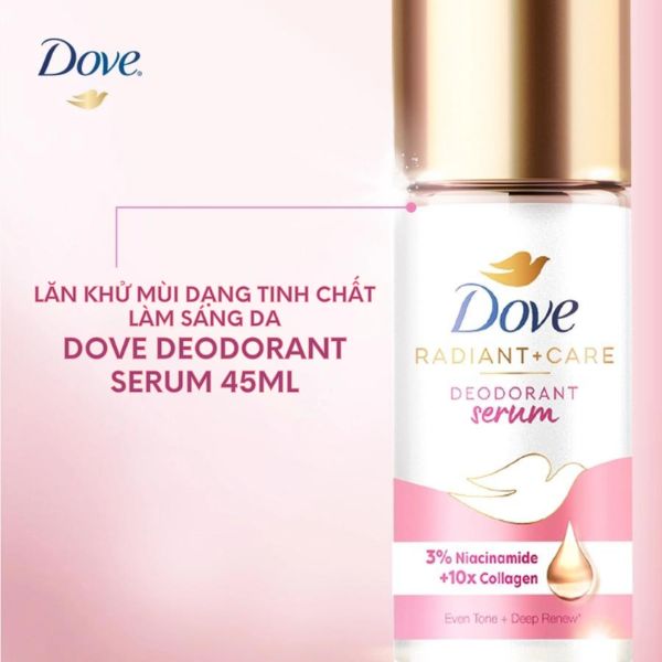 Lăn Khử Mùi Dove 3% Niacinamide +10x Collagen 45ml