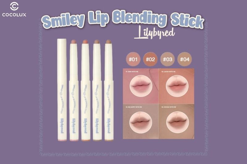 Bảng màu của chì kẻ viền môi Lilybyred Smiley Lip Blending Stick 