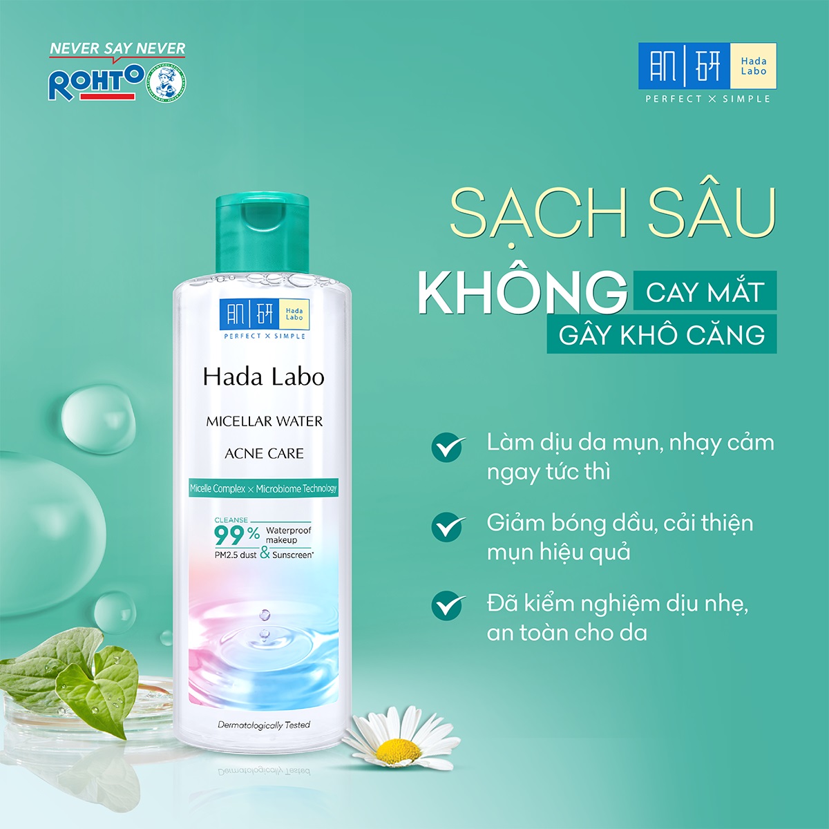 Nước Tẩy Trang Hada Labo Sạch Sâu Cho Da Mụn, Nhạy Cảm 240ml