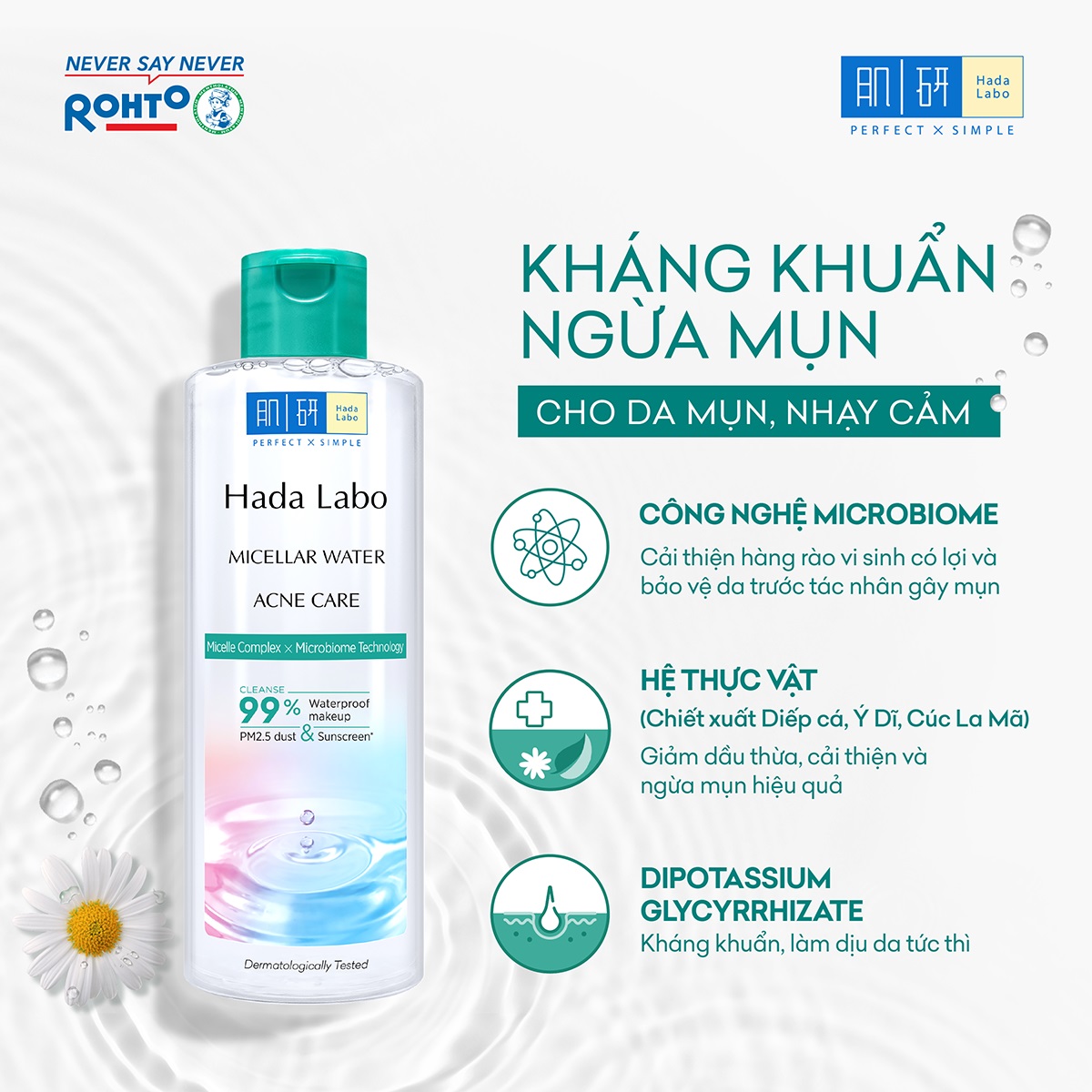 Nước Tẩy Trang Hada Labo Sạch Sâu Cho Da Mụn, Nhạy Cảm 240ml