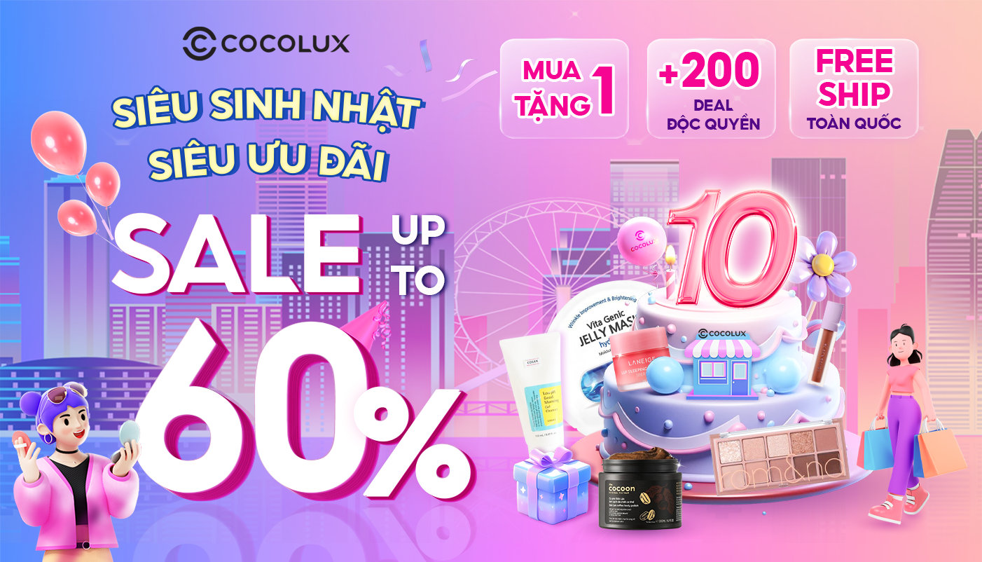 Cocolux bùng nổ sale sinh nhật 10 năm - Sale up to 60%