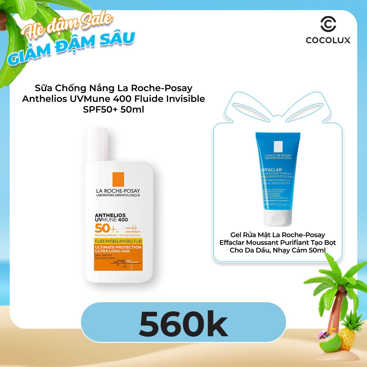Sữa Chống Nắng La Roche-Posay Anthelios UVMune 400 Fluide Invisible SPF50+ 50ml
