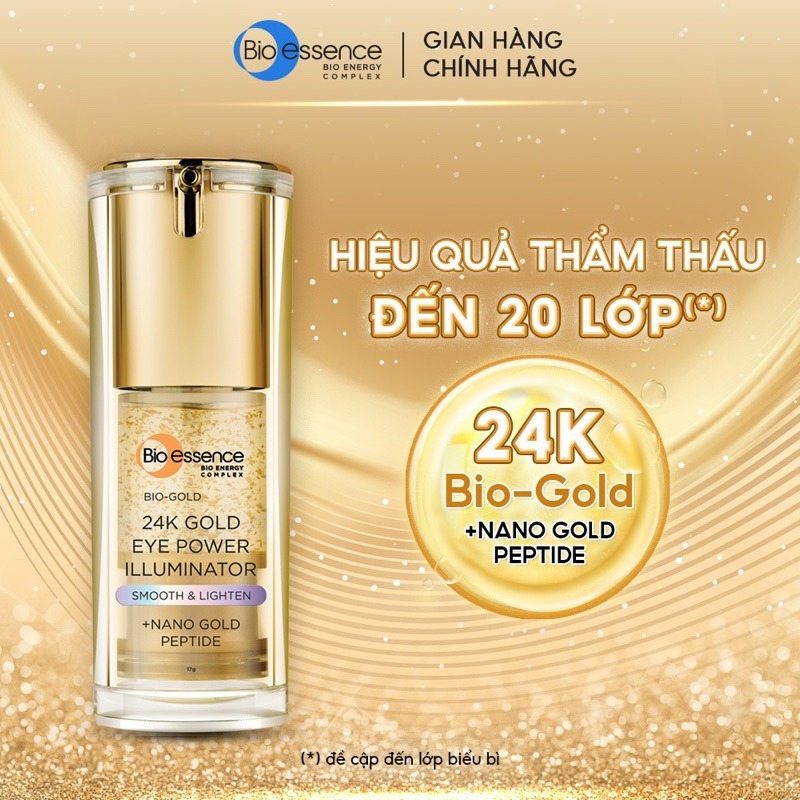 Kem Dưỡng Mắt Bio-essence 24k Gold Giảm Nếp Nhăn Ngừa Lão Hóa Vùng Mắt 17g