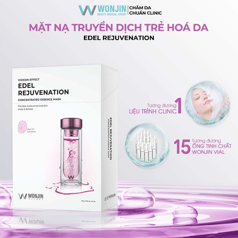 Mặt Nạ Wonjin Effect Edel Rejuvenation Concentrated Essence Mask - Trẻ Hóa Da (Hồng)