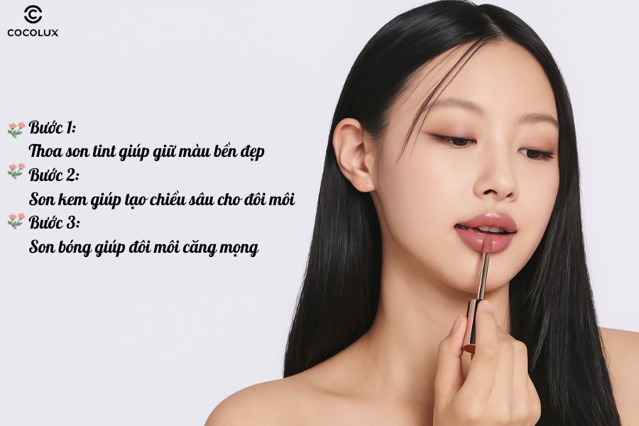 Cách thoa son 3 lớp giúp môi căng mọng, bền màu