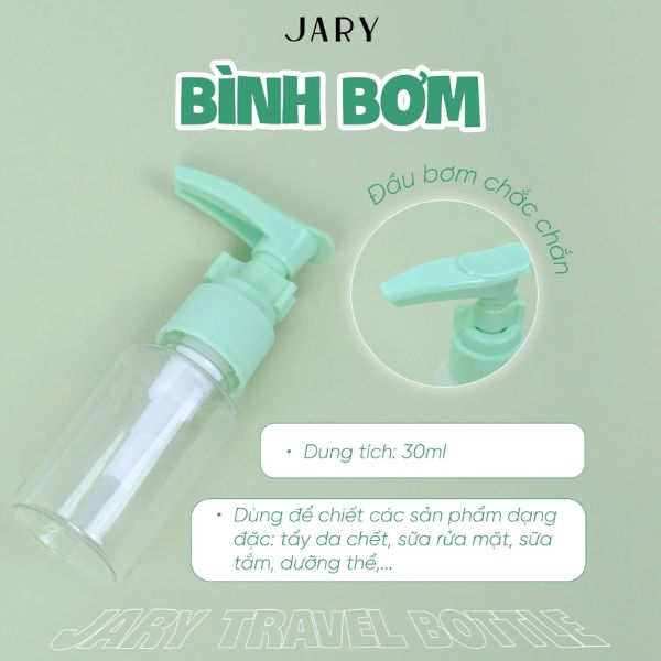 Bộ Chiết Mỹ Phẩm Jary Travel Bottle Set (Xanh Lá)