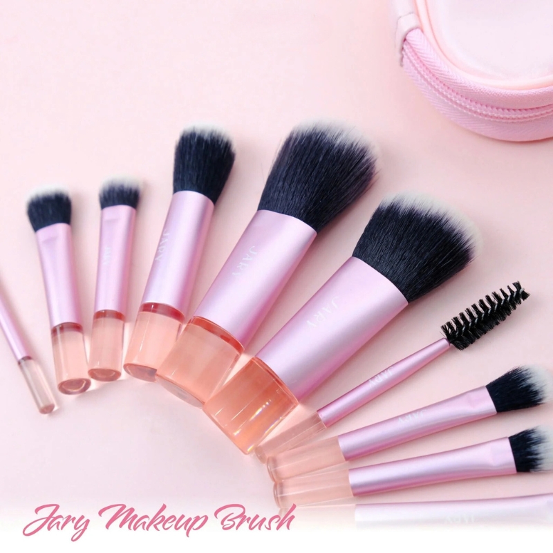 Bộ Cọ Jary Túi Da PU Set 10 Cây Pink