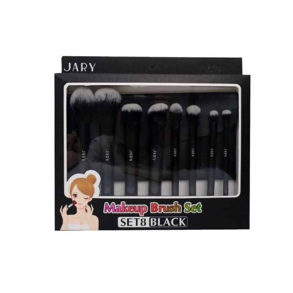 Bộ Cọ Trang Điểm Jary Makeup Brush 8 Cây Màu Đen