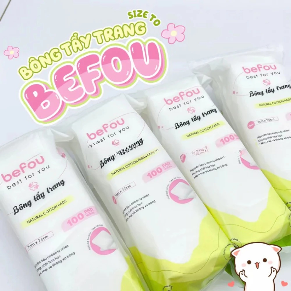 Bông Tẩy Trang Befou Natural Cotton Pads 100 miếng