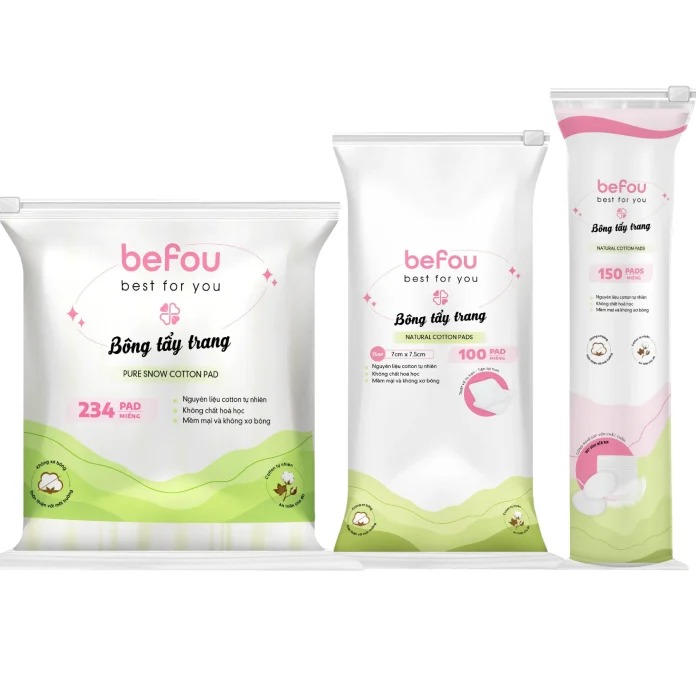 Mô tả Bông Tẩy Trang Beofou Natural Cotton Pads