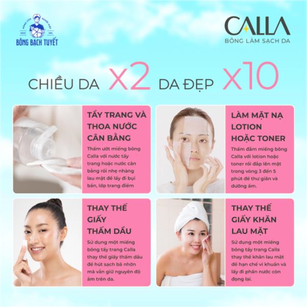 Bông Tẩy Trang Calla 150 Miếng