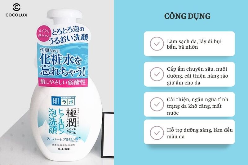 Bọt Rửa Mặt Hada Labo D&agrave;nh Cho Da Kh&ocirc; Bản Nội Địa Nhật c&oacute; nhiều c&ocirc;ng dụng nổi bật