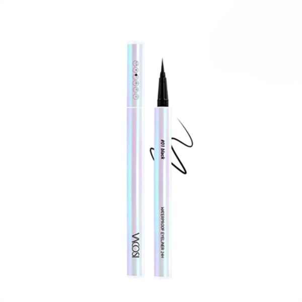 Bút Kẻ Mắt Nước Vacosi Waterproof Eyeliner 24H Không Lem Màu Đen (Bản Mới) 0.6g VM25-01Black