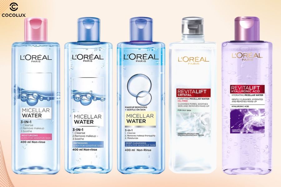 Các sản phẩm nước tẩy trang đến từ thương hiệu L’Oreal