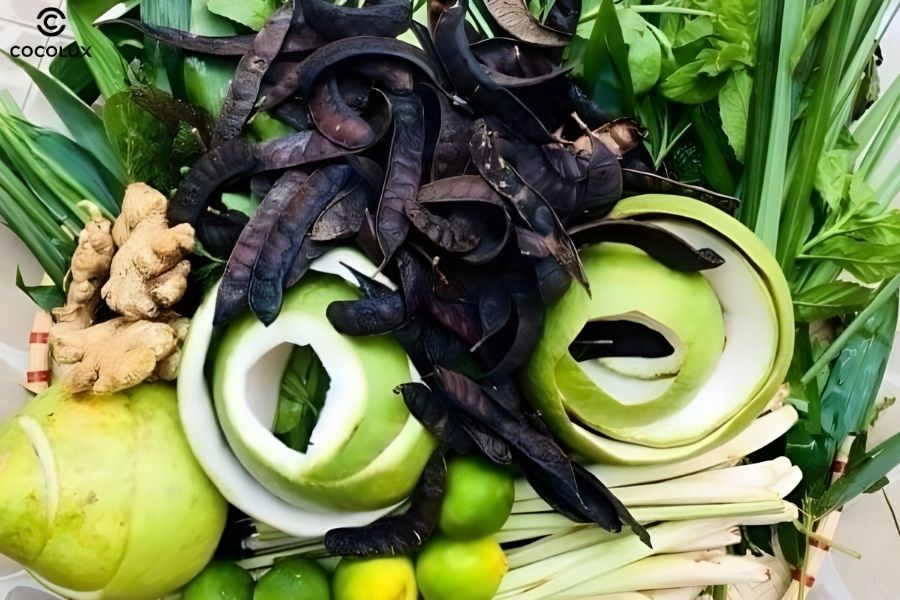 C&aacute;c nguy&ecirc;n liệu ch&iacute;nh để nấu dầu gội thảo dược&nbsp;