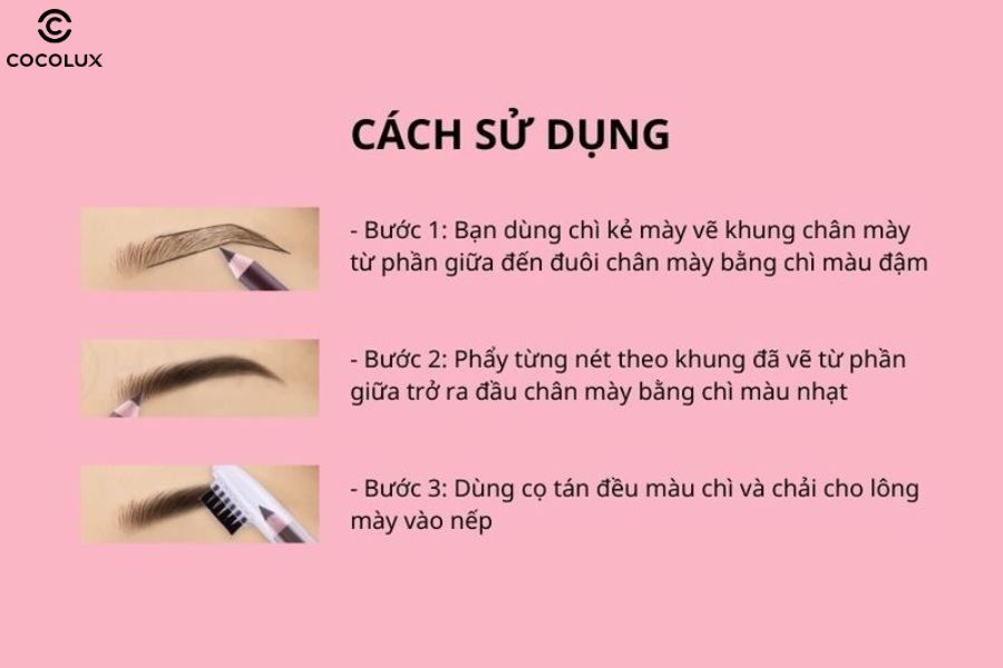 Cách sử dụng chì kẻ mày Cathy Doll 2-Tone Eyebrow Pencil