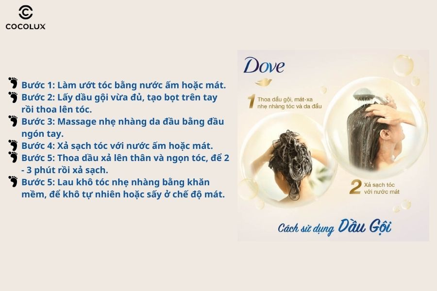 C&aacute;ch d&ugrave;ng dầu gội Dove hiệu quả