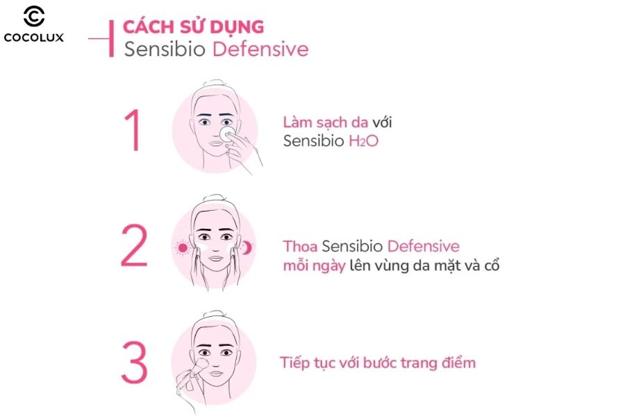 Cách sử dụng kem dưỡng Bioderma Sensibio Defensive cấp ẩm, làm dịu