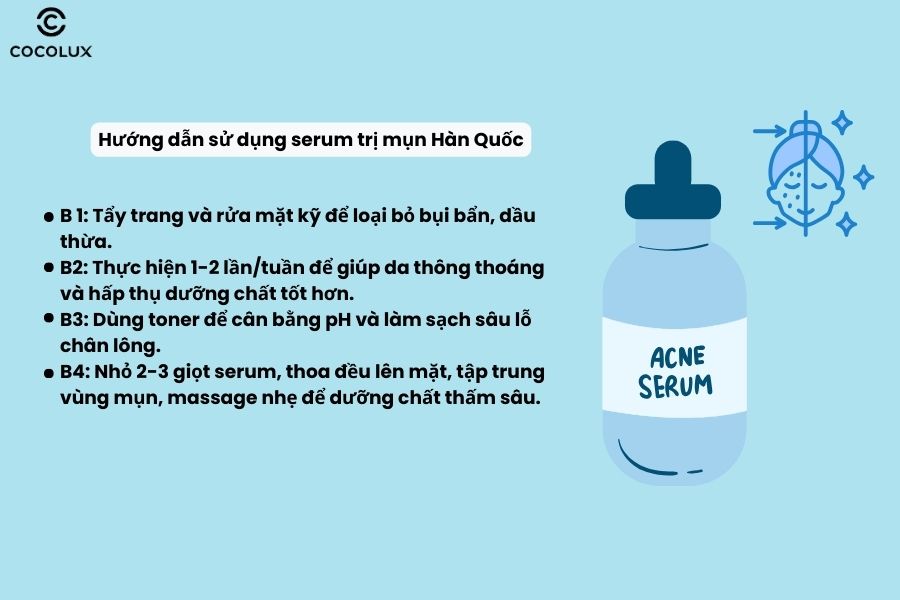 Hướng dẫn sử dụng serum trị mụn Hàn Quốc hiệu quả