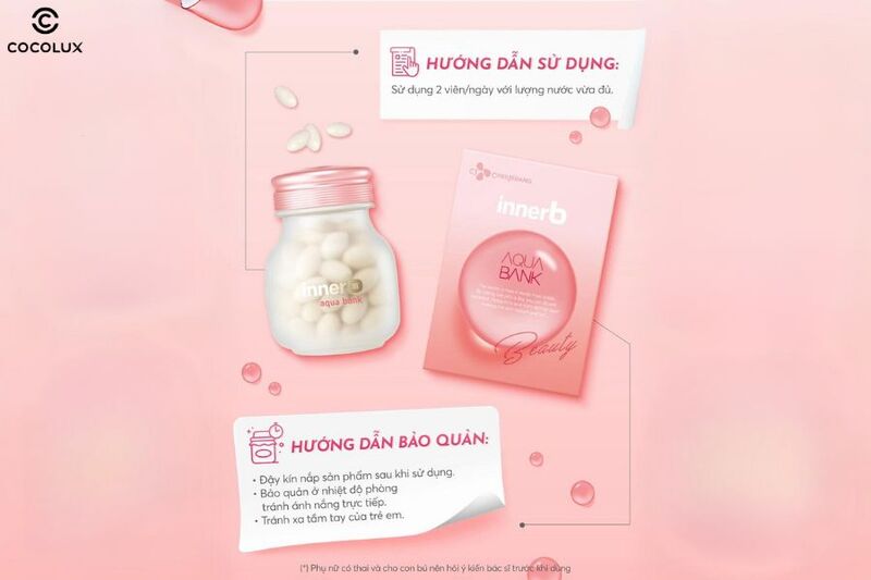 C&aacute;ch sử dụng của vi&ecirc;n uống InnerB Aqua Bank cấp ẩm