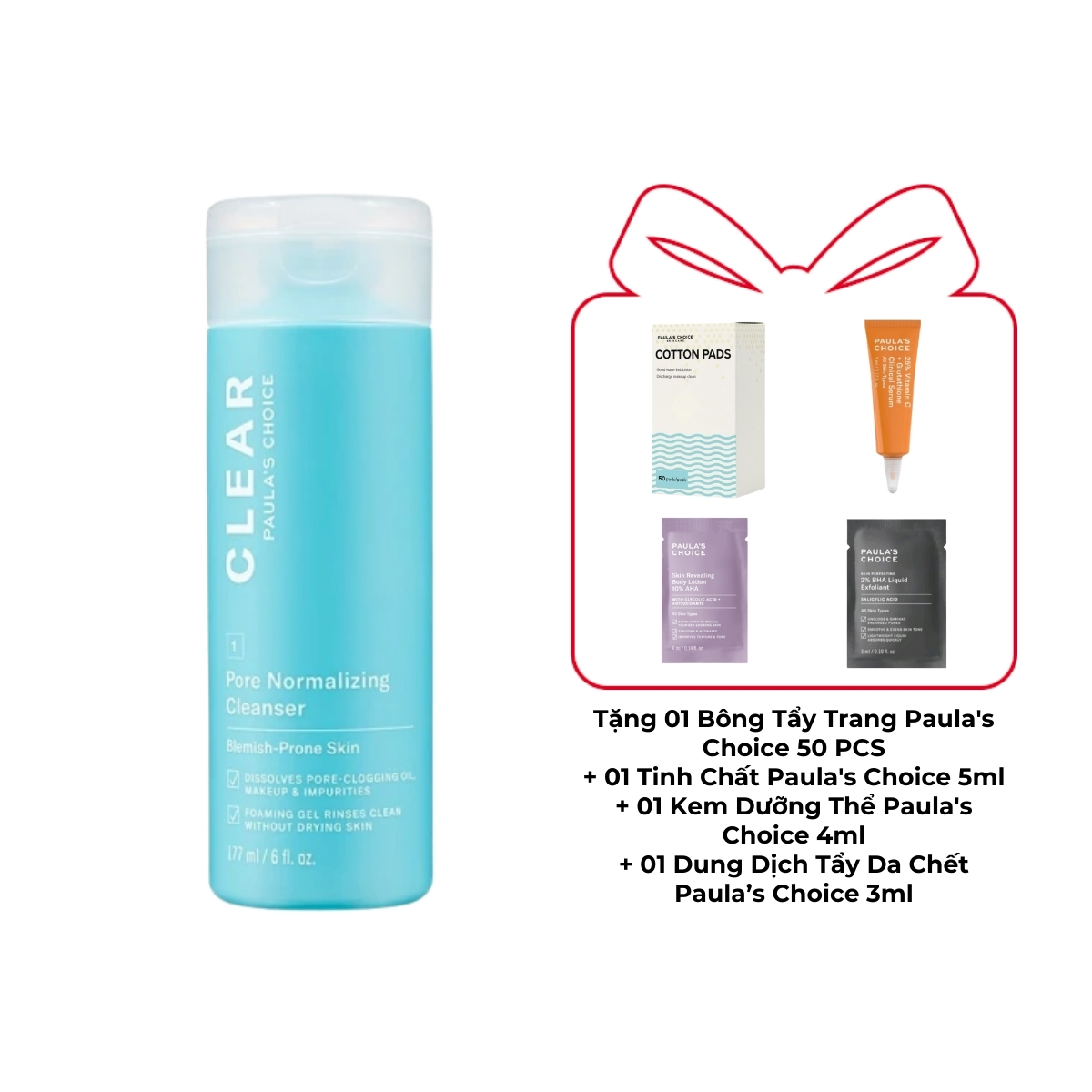 Sữa Rửa Mặt Paula's Choice Clear Pore Normalizing Cleanser Làm Sạch & Dưỡng Ẩm 177ml