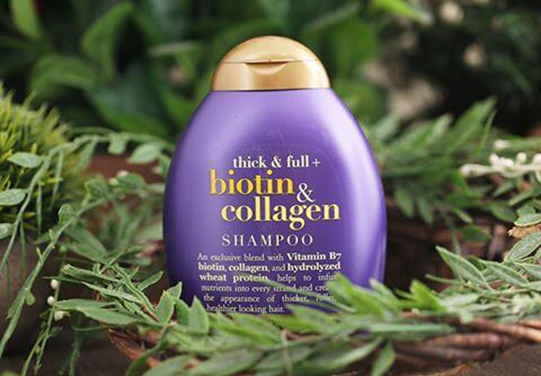 Dầu gội OGX Thick & Full Biotin Collagen 385ml Tím