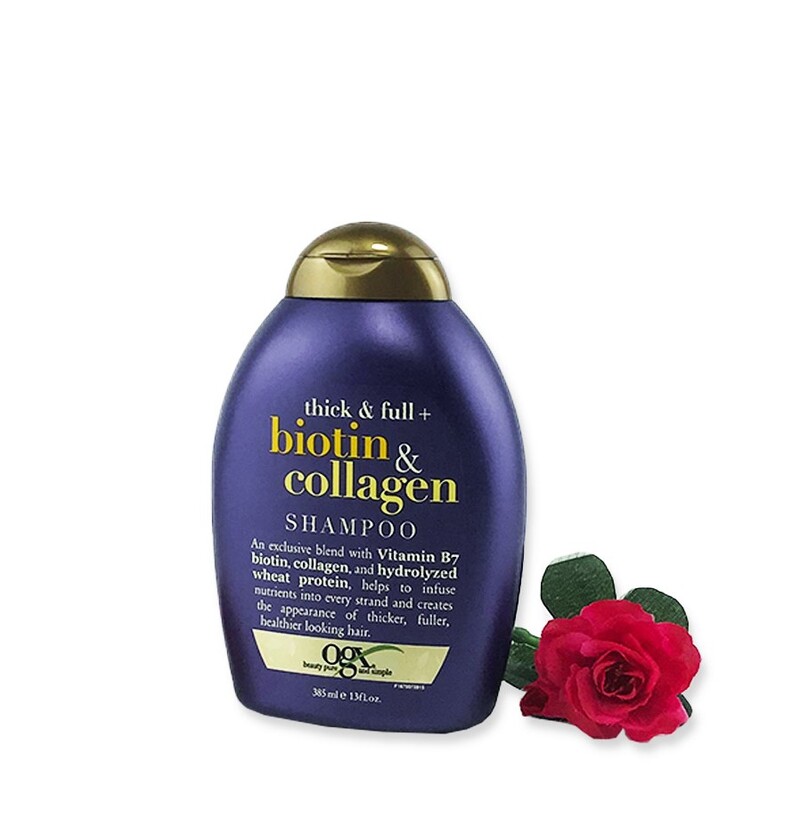 Dầu gội OGX Thick & Full Biotin Collagen 385ml Tím