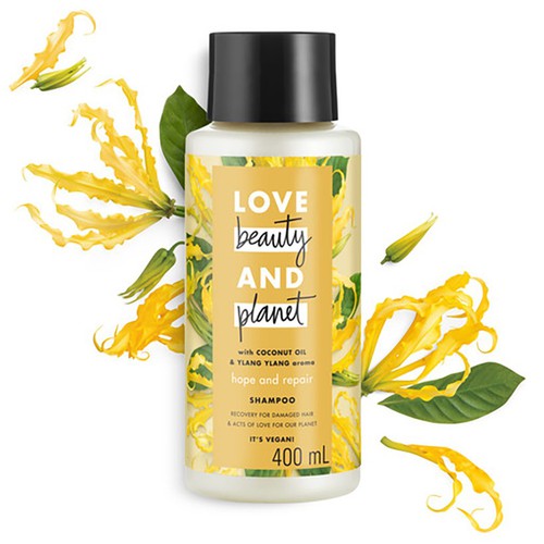 Dầu Gội Love Beauty & Planet Hope And Repair Phục Hồi Tóc Hư Tổn 400ml (Vàng)