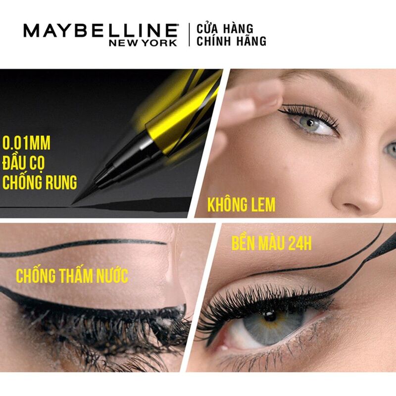 Kẻ mắt nước sắc mảnh hyper sharp liner Maybelline MC