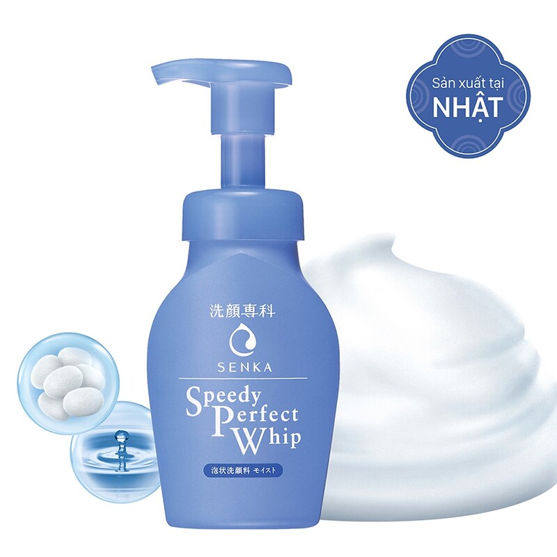 Bọt Rửa Mặt Senka Speedy Perfect Whip Dưỡng Ẩm Dịu Nhẹ 150ml