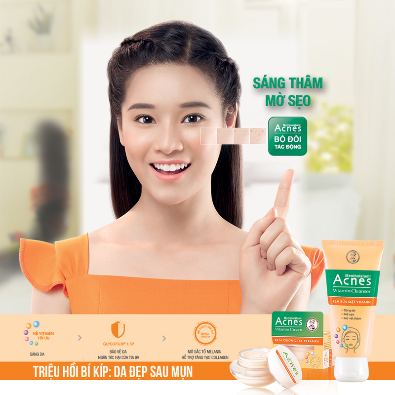 Kem Rửa Mặt Acnes Vitamin Làm Sáng Da, Mờ Sẹo Thâm 100g