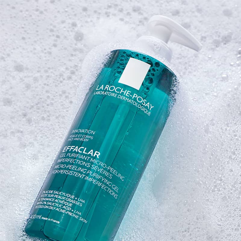 Gel Rửa Mặt La Roche-Posay Effaclar Gel Purifying Micro-Peeling Giảm Mụn Cho Mặt, Toàn Thân 400ml