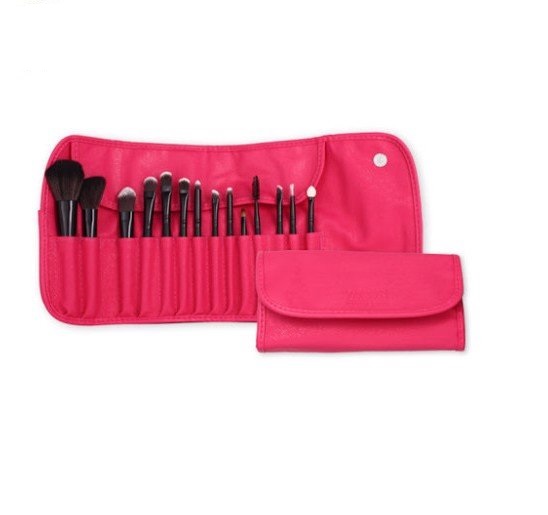 Bộ Cọ Vacosi Essential Brush 14 Cây Bóp Da Hồng - BC09