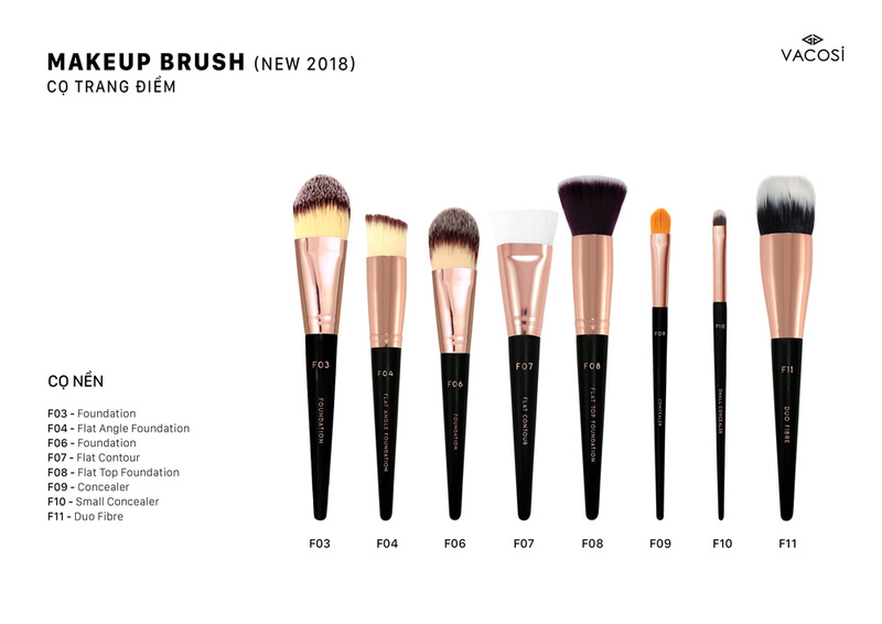 Cọ Nền Vacosi Đầu Dẹp Foundation Brush - F06