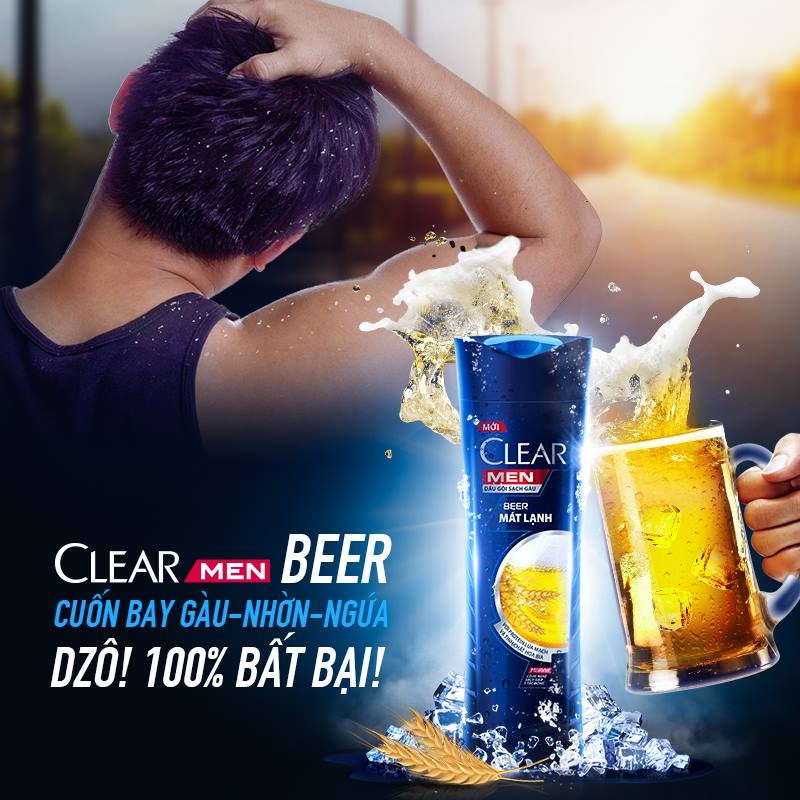 Dầu Gội CLEAR Men - Beer Mát Lạnh 370g