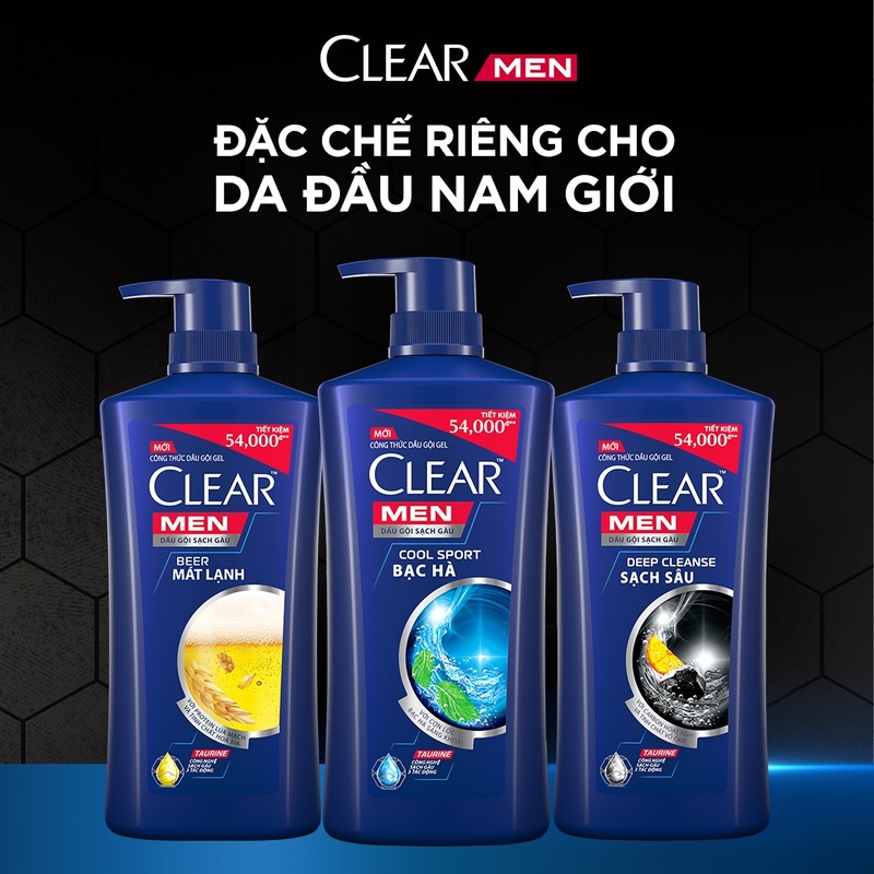 Dầu Gội CLEAR Men - Beer Mát Lạnh 650g