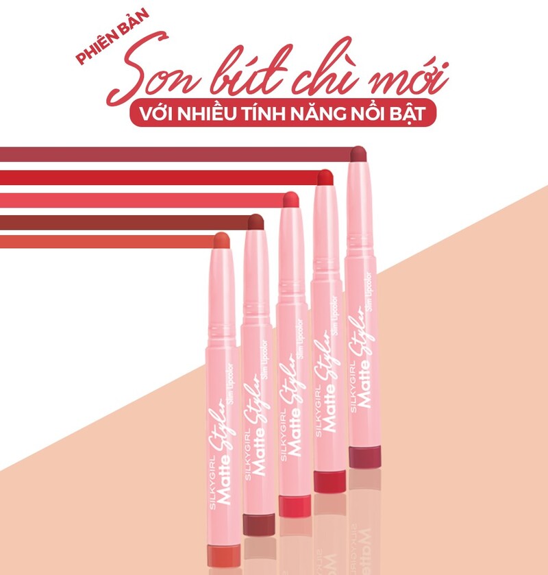 Son Bút Chì Silkygirl Matte Styler Slim Lipcolor 1.4g - 02 Boho