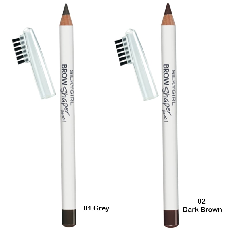 Chì Kẻ Mày Silkygirl Brow Shaper Pencil Kèm Chổi - 01 Grey