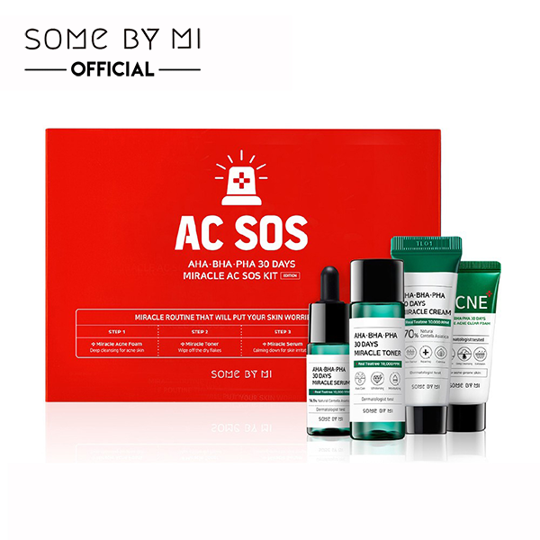 Bộ Sản Phẩm Some By Mi AHA-BHA-PHA 30 Days Miracle AC SOS Kit Dành Cho Da Mụn
