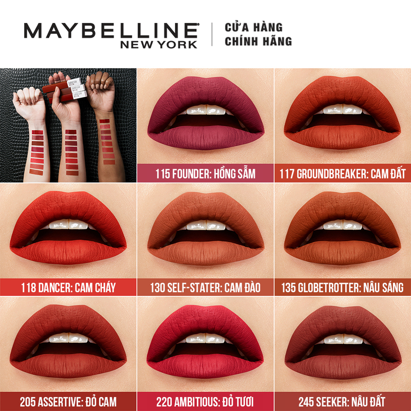 Son Kem Maybelline Super Stay Matte Ink Siêu Lì - 220