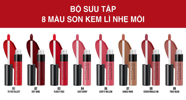 Son Kem Maybelline Sensational Dạng Lì - 01 Đỏ Tươi