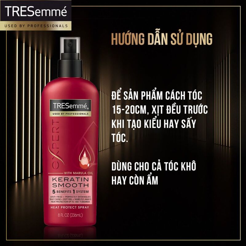 Xịt bảo vệ tóc khỏi nhiệt Tresemmé Keratin Smooth 236ml