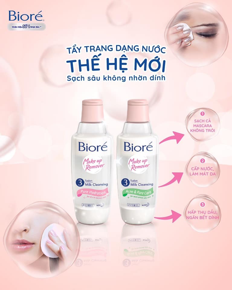  Sữa Tẩy Trang Bioré 3 Lớp - Dưỡng Ẩm 300ml