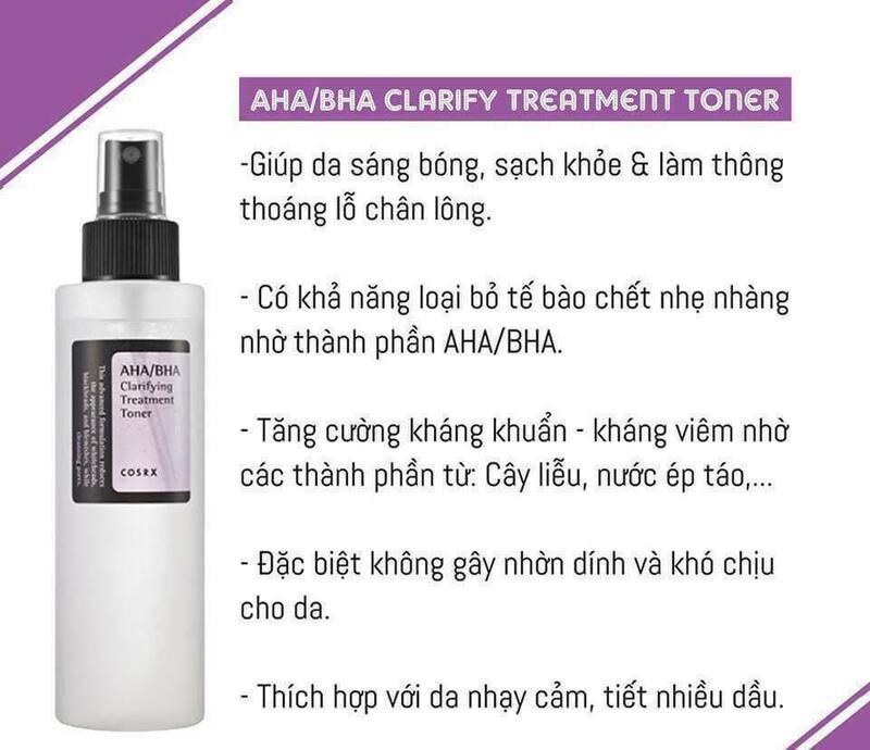Nước Hoa Hồng Cosrx AHA BHA Clarifying Treatment 150ml