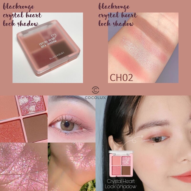 Phấn Mắt Black Rouge Crystal Heart Lock Shadow 4 Ô CH02 4g