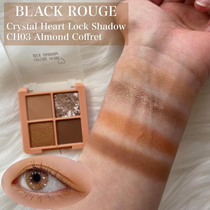 Phấn Mắt Black Rouge Crystal Heart Lock Shadow 4 Ô CH03 4g