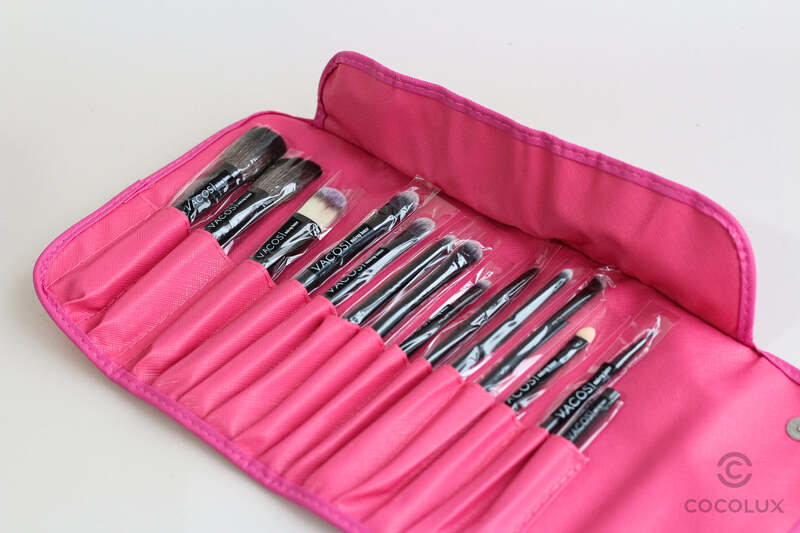 Bộ Cọ Vacosi Essential Brush 14 Cây Bóp Da Hồng - BC09