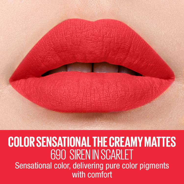 Son Thỏi Maybelline Color Sensational Mịn Lì - 690 Siren in Scarlet
